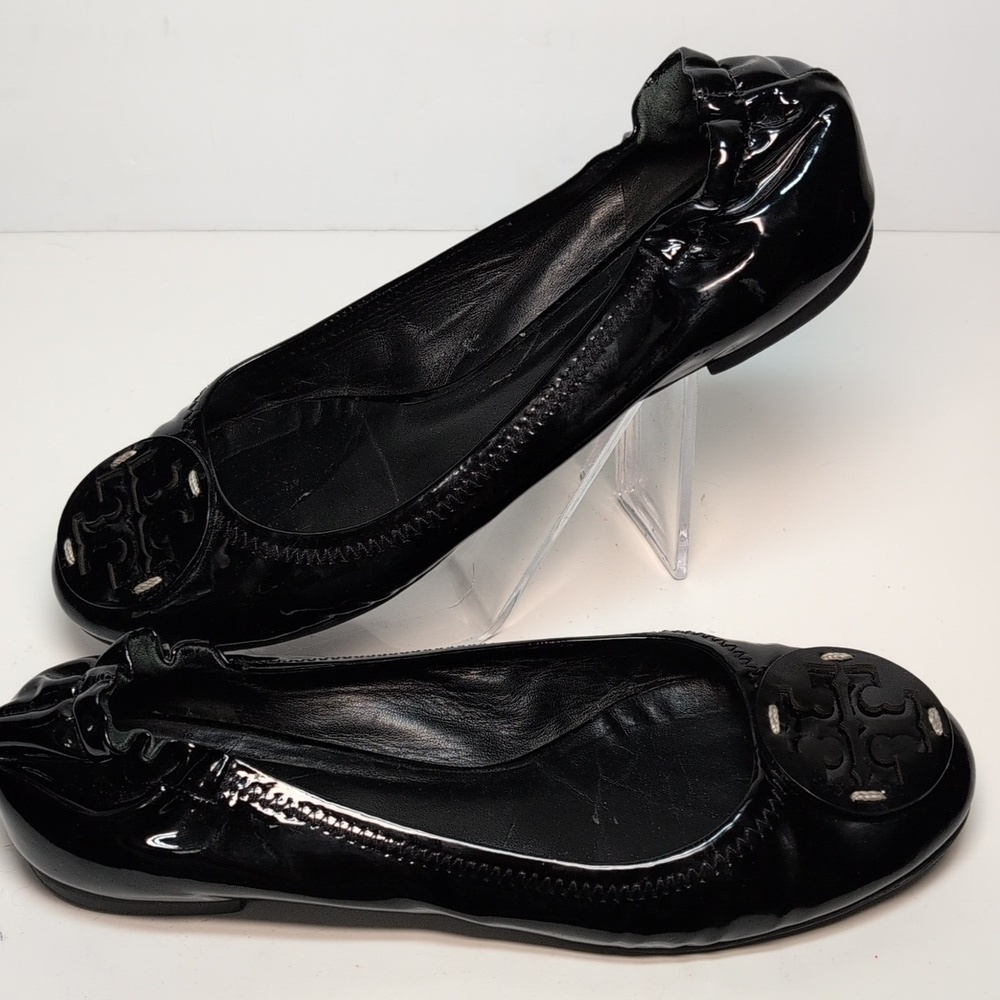 Tory Burch Minnie slip on leather glossy ballerina flats woman's size 7 - Picture 14 of 16